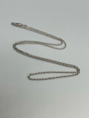 Vtg 925 Sterling Silver Long Belcher Link Chain Necklace